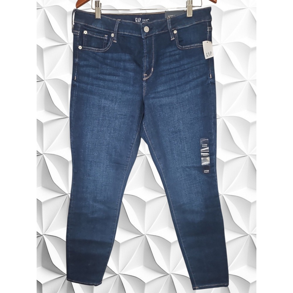 Gap Women Universal Legging Jeans Mid Rise Super Skinny Dark Wash 14/32 Regular
